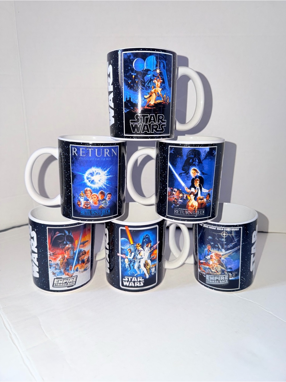 Star Wars Blue and White Ceramic Movie Poster Mug Set